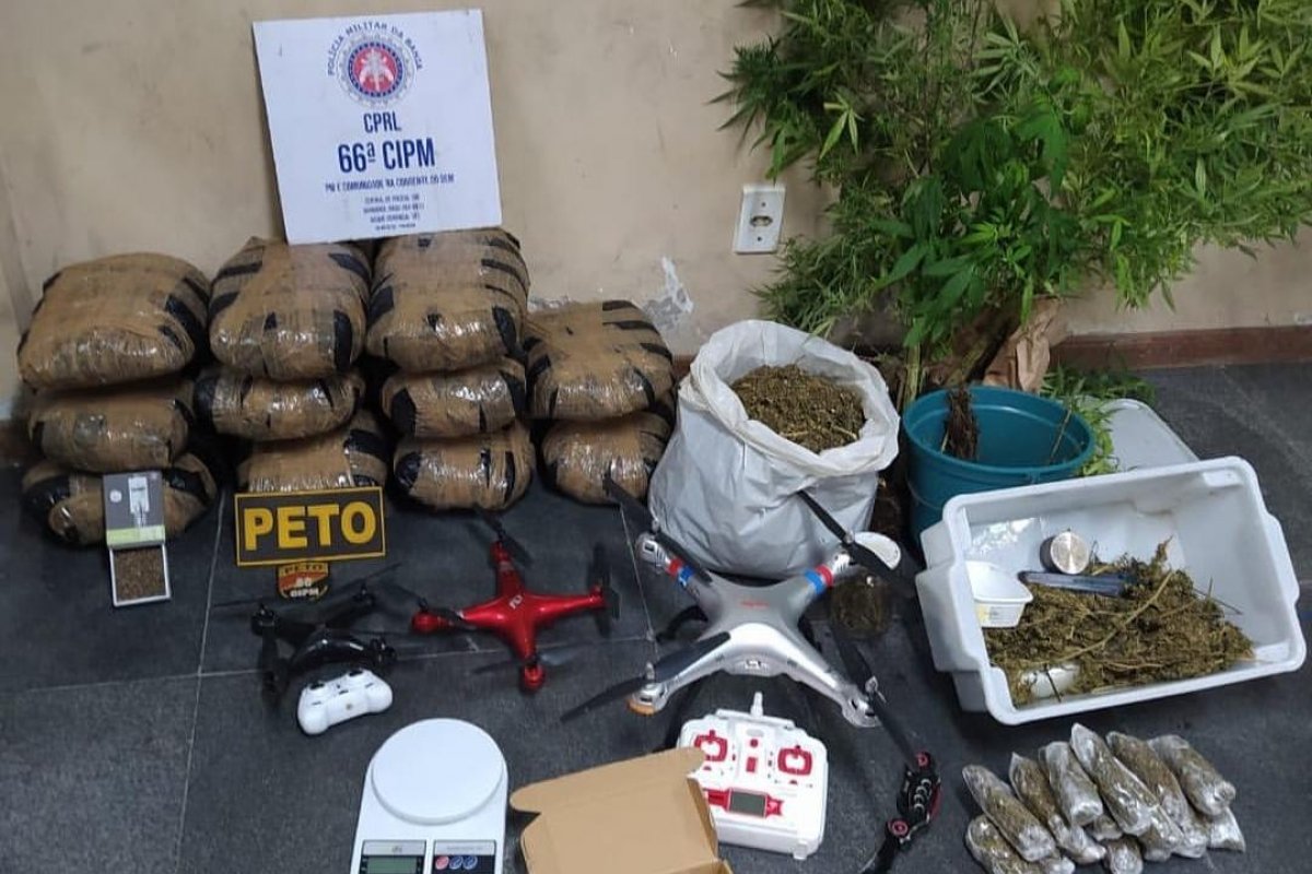 Polícia apreende drogas que eram entregues por drones em Feira de Santana