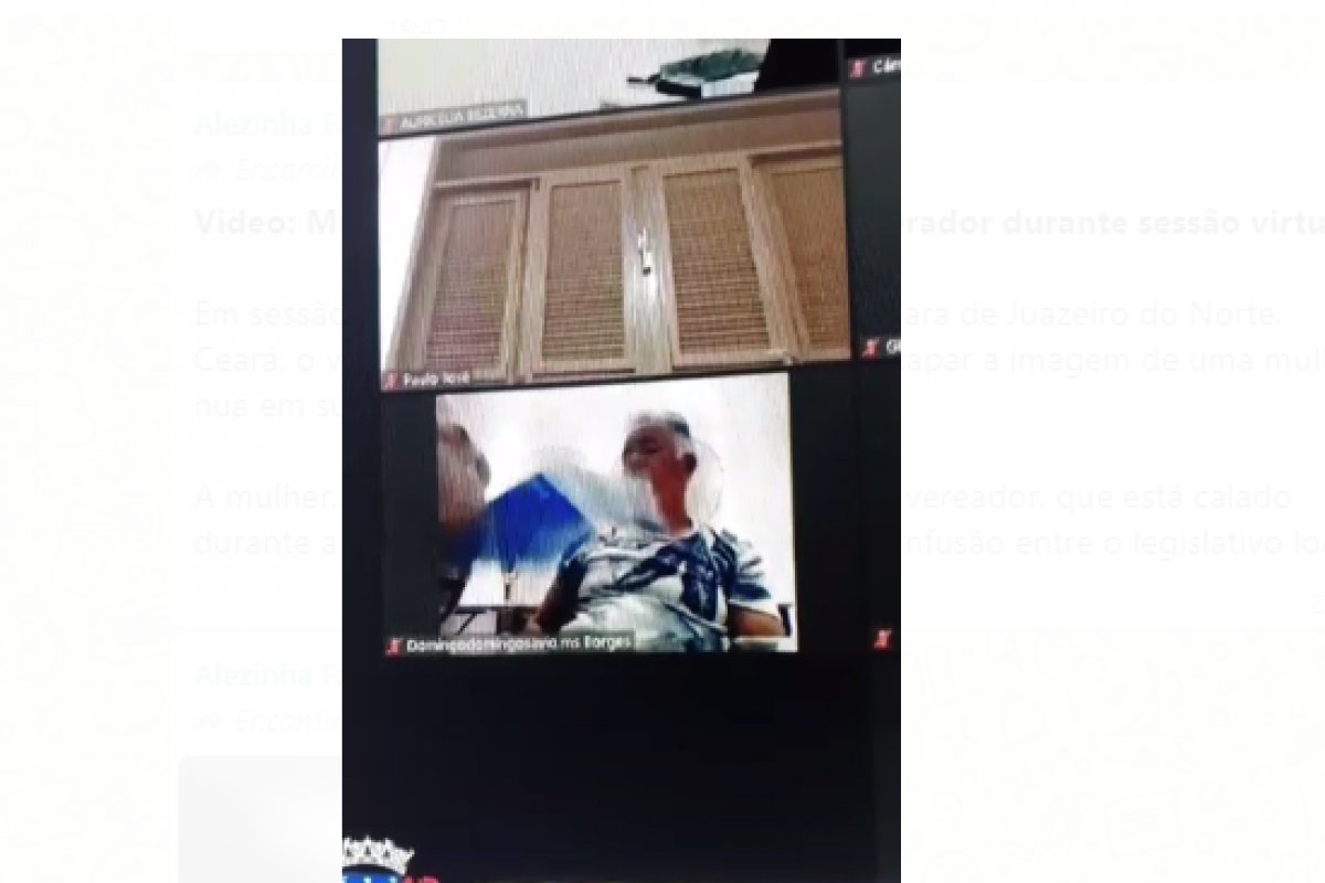 Vídeo: mulher aparece nua durante transmissão de sessão da Câmara de Vereadores