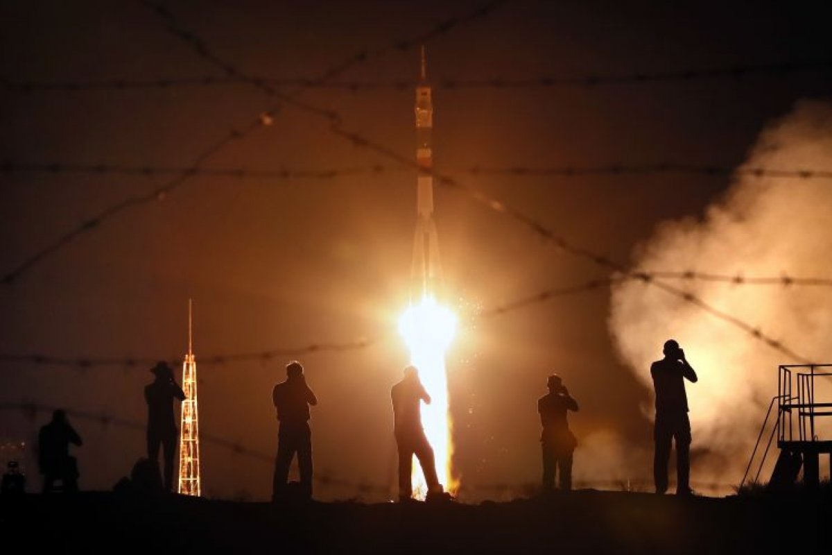 Nave russa Soyuz decolou hoje,20, do Cazaquistão rumo à Estação Espacial Internacional