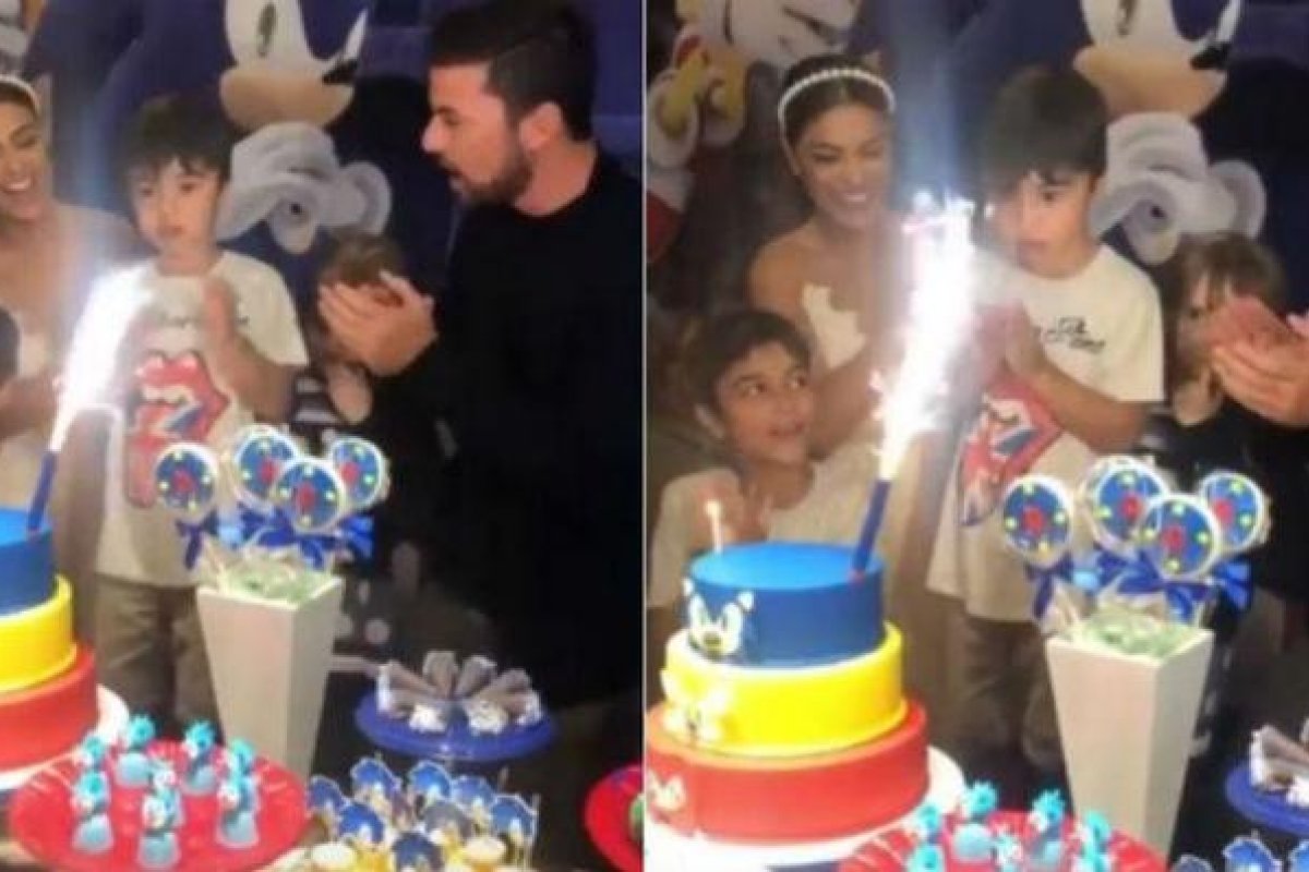 Com o tema Sonic, Juliana Paes festeja o aniversário do caçula, Antônio