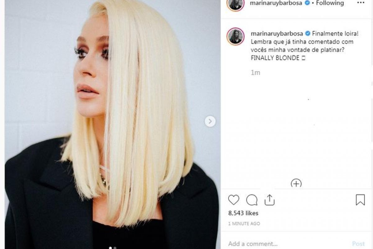 Marina Ruy Barbosa fica loira e compartilha com os fãs o novo visual