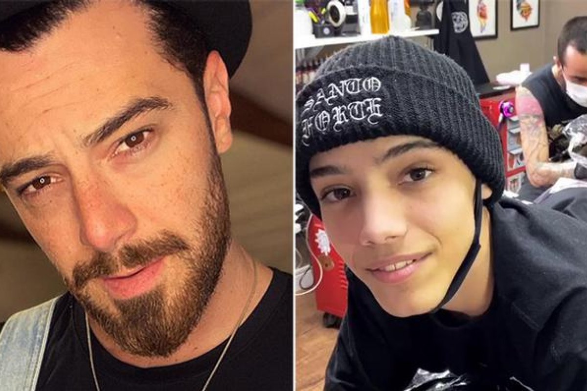 Super pai: Felipe Titto leva filho de 17 anos para fazer sua primeira tatuagem