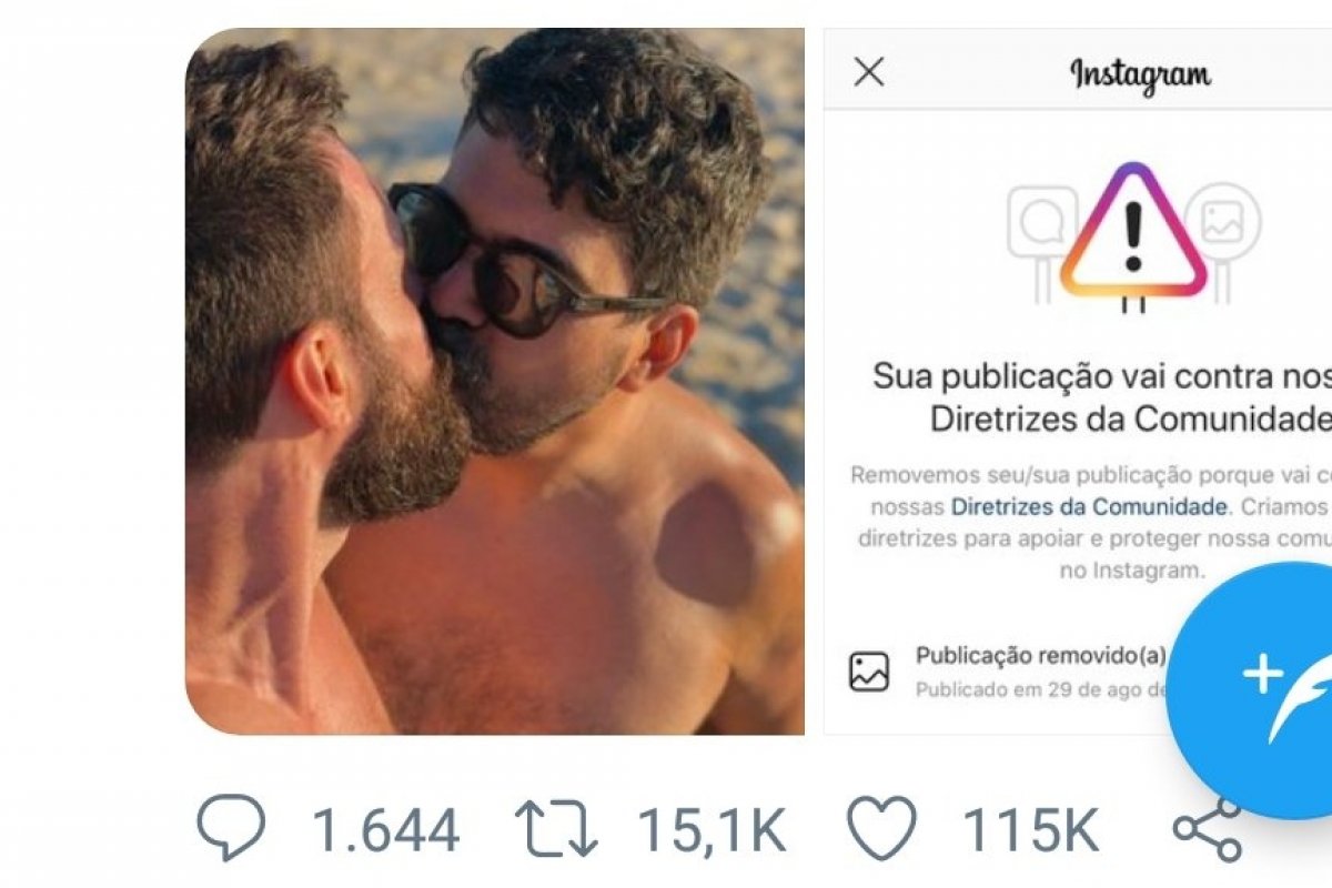 Instagram veta beijo gay e denuncia viraliza na web