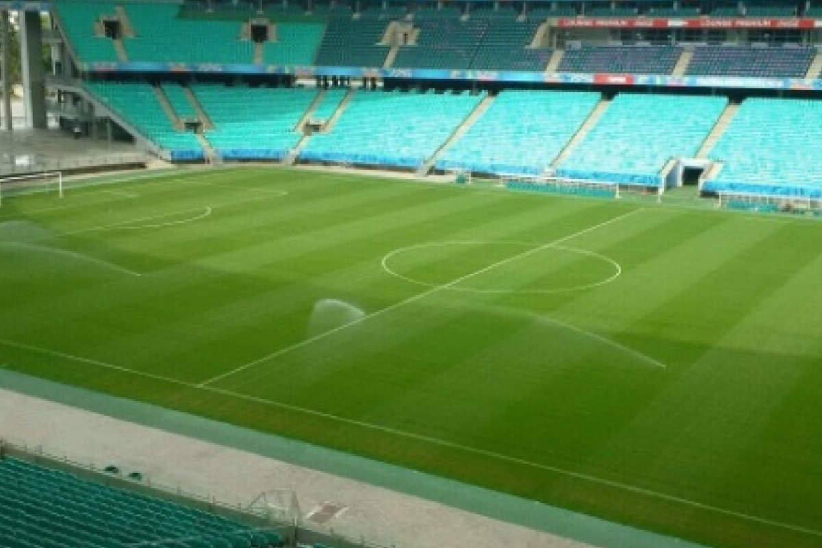 Troca de gramado da Fonte Nova já está em andamento