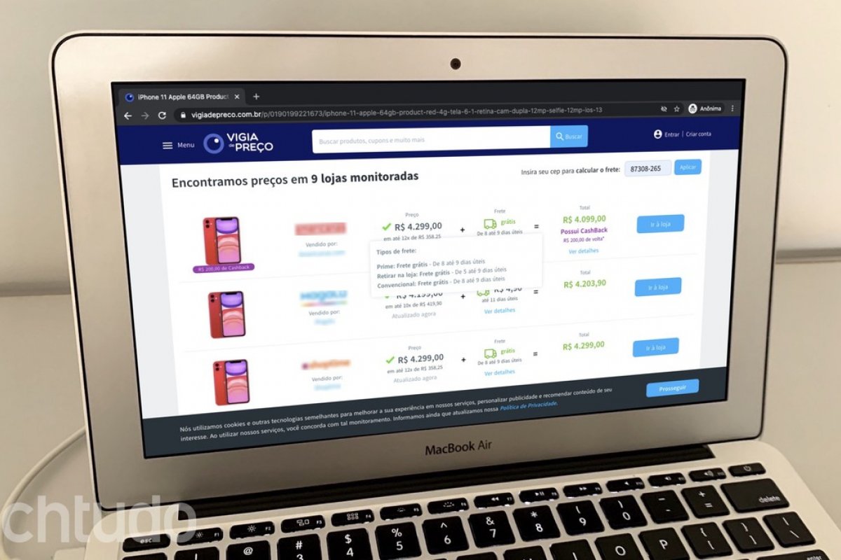 Site ajuda as pessoas a comprar produtos, frete e cashback em lojas online