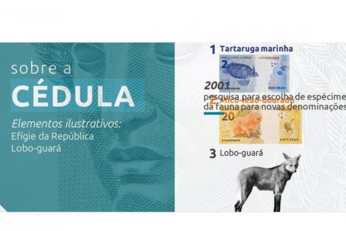 Nova nota de R$ 200, com a imagem do lobo-guará, começará a circular amanhã