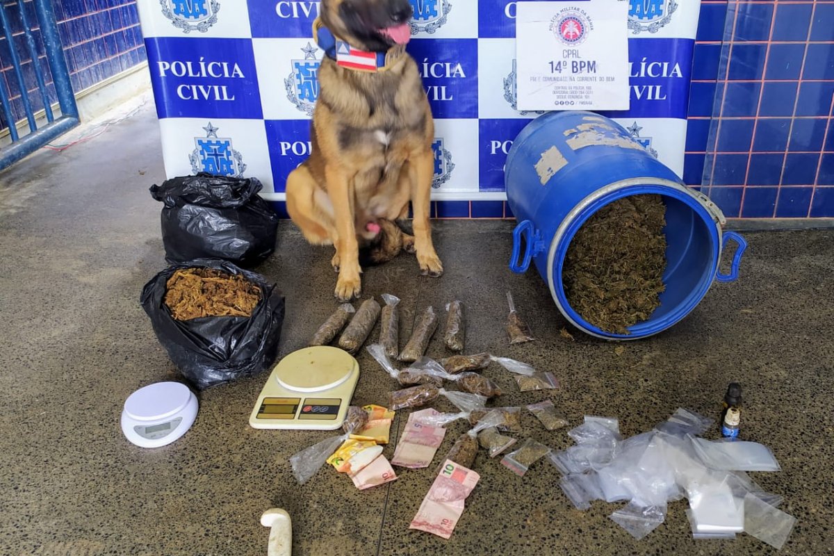 Três pessoas são presas após cão farejador encontrar drogas