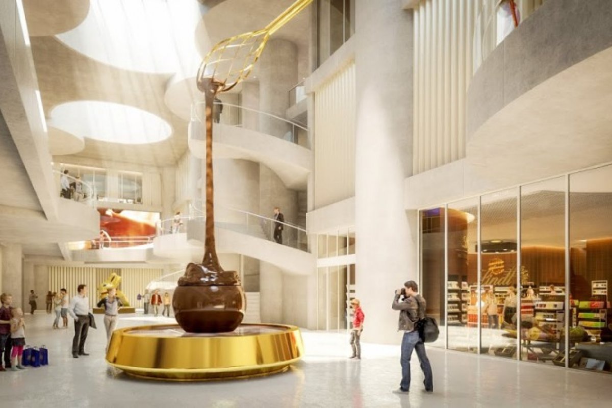Com nove metros quadrados de altura, maior fonte de chocolate no mundo é inaugurada na Suíça