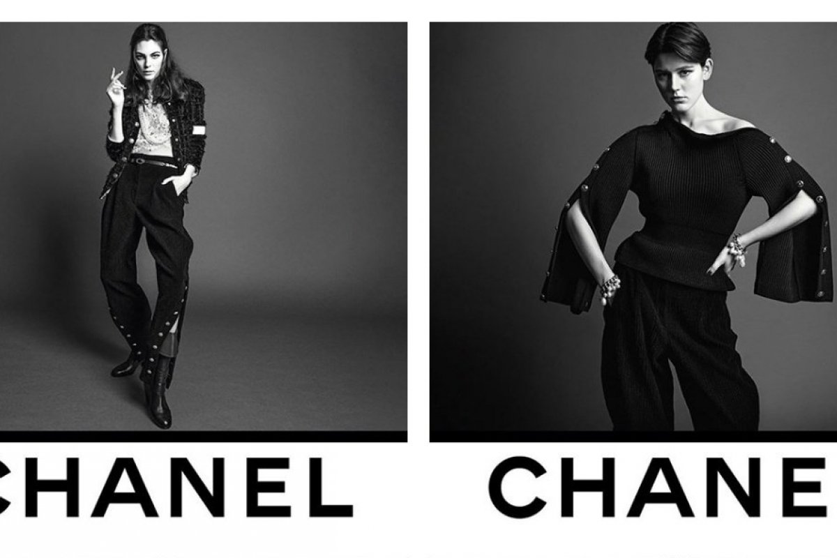 Kaia Gerber e Adut Akech em campanha da Chanel