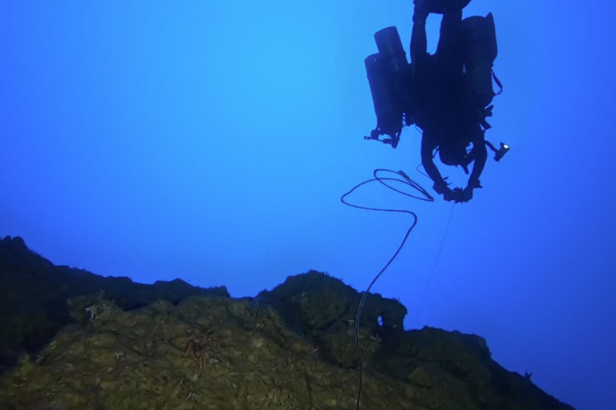 Mergulhador encontra caverna a 145 metros de profundidade em mar da Bahia