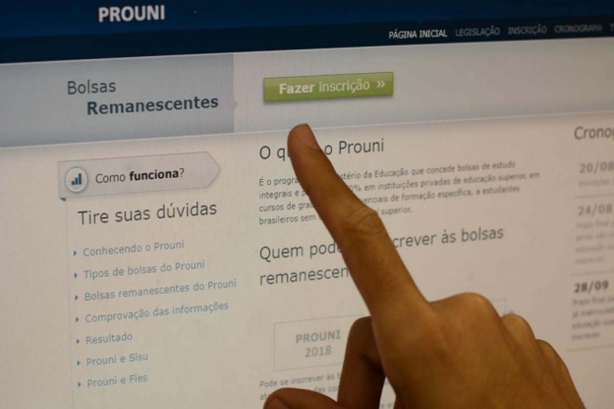 Inscrições para bolsas remanescentes do Prouni encerram hoje