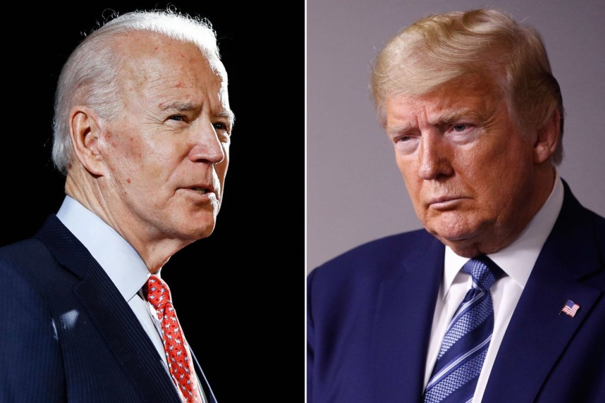 Em rede social, Biden deseja melhoras para o adversário, Donald Trump