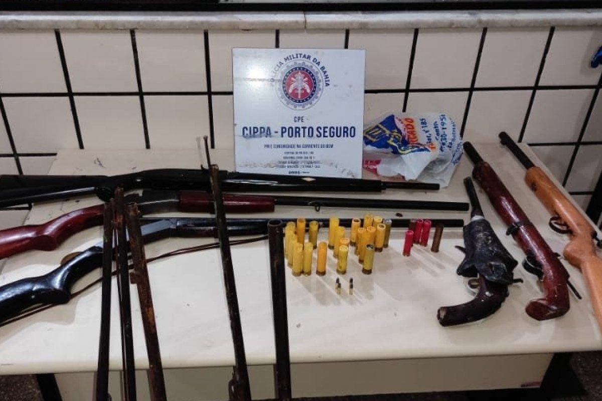 Polícia apreende onze armas em área de preservação ambiental no sul da Bahia