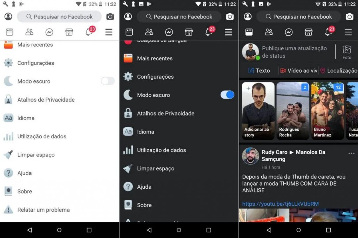 Facebook começa a liberar Modo Escuro para usuários de Android e iOS