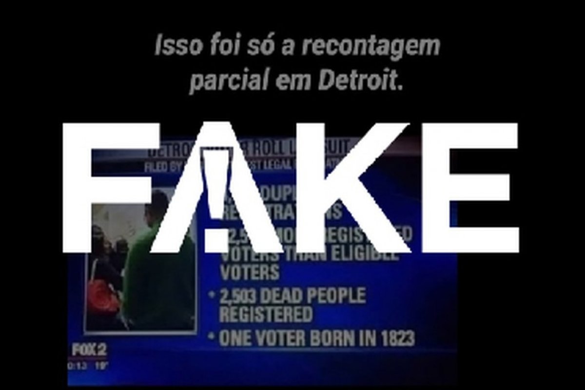É Fake que Detroit, nos EUA, fez recontagem de votos e registrou voto de um eleitor nascido em 1823