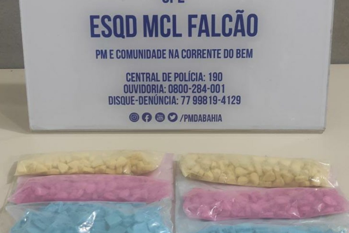 Esquadrão Falcão apreende de seiscentos comprimidos de ecstasy