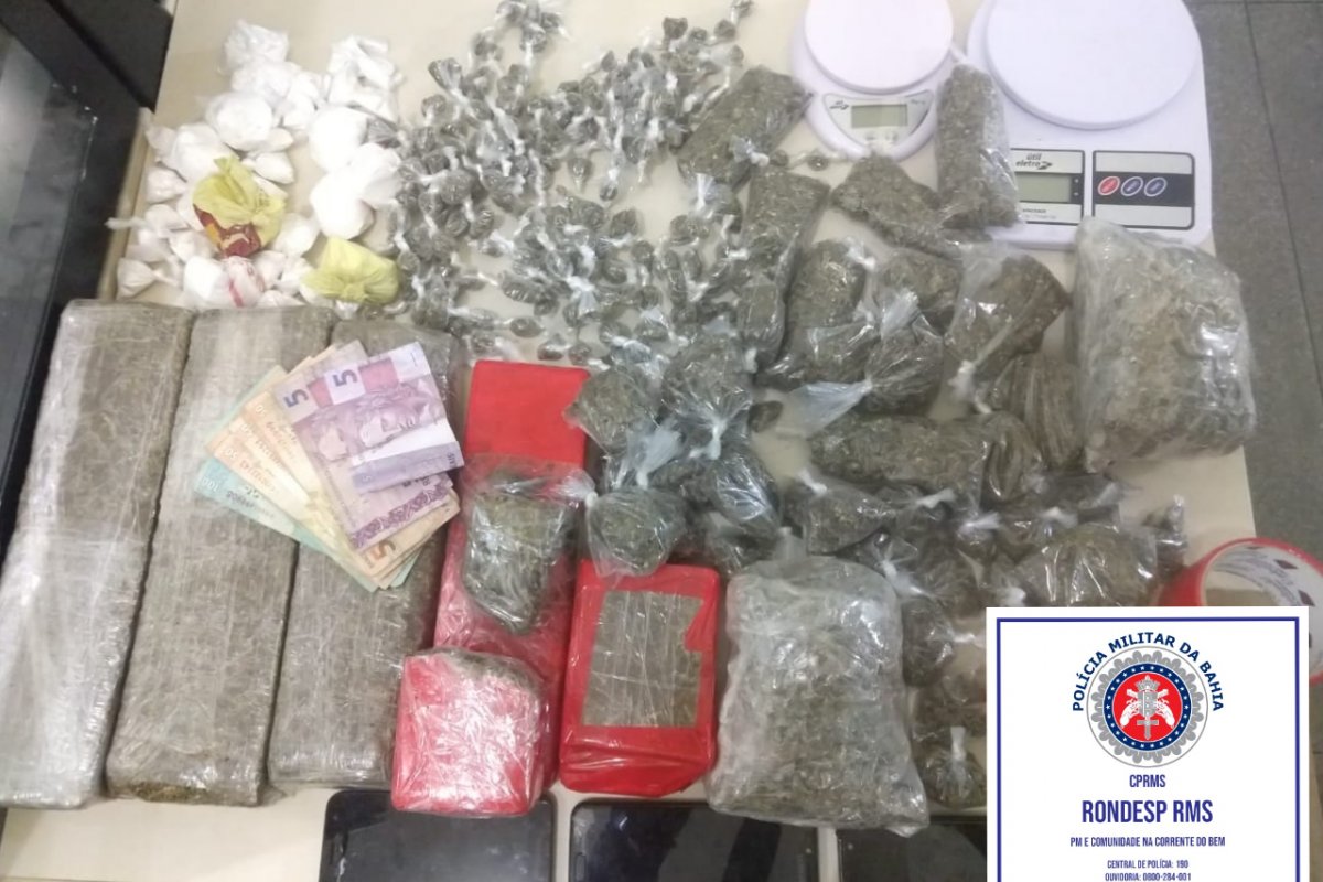 Polícia apreende mais de 200 porções de drogas na RMS