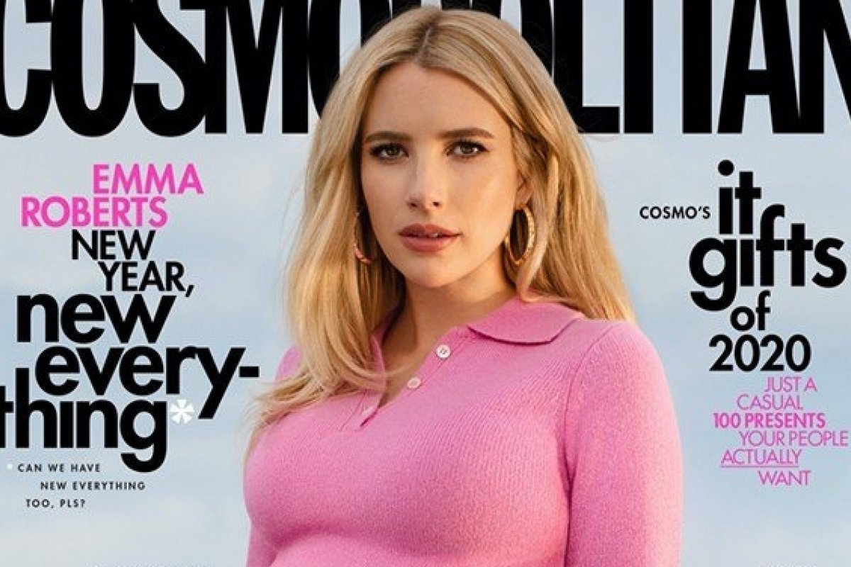 Grávida, Emma Roberts posa para a ‘Cosmopolitan’