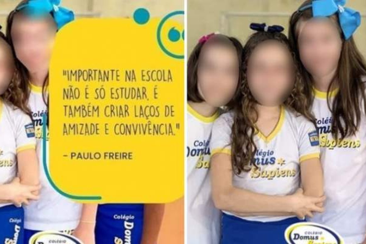 Criança negra é tampada em peça publicitária de colégio e pai denuncia caso