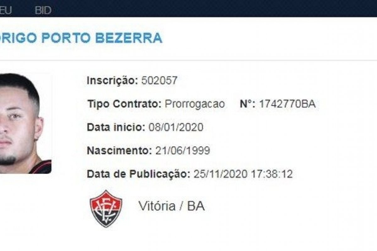 Rodrigo Carioca tem contrato com Vitória prorrogado até o final da série B