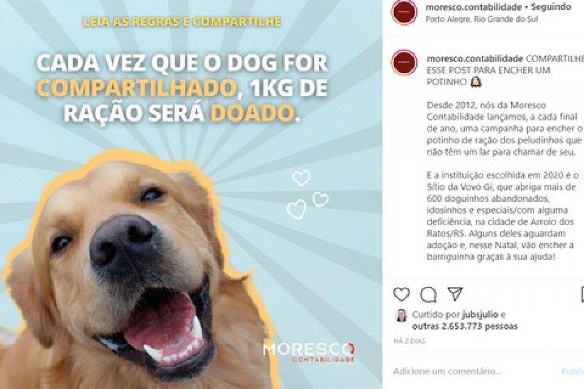 Campanha de marketing para ajudar cães viraliza nas redes sociais neste fim de semana