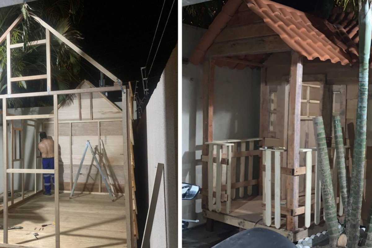 Homem constrói casa de boneca gigante para filhas após assistir tutorias na web