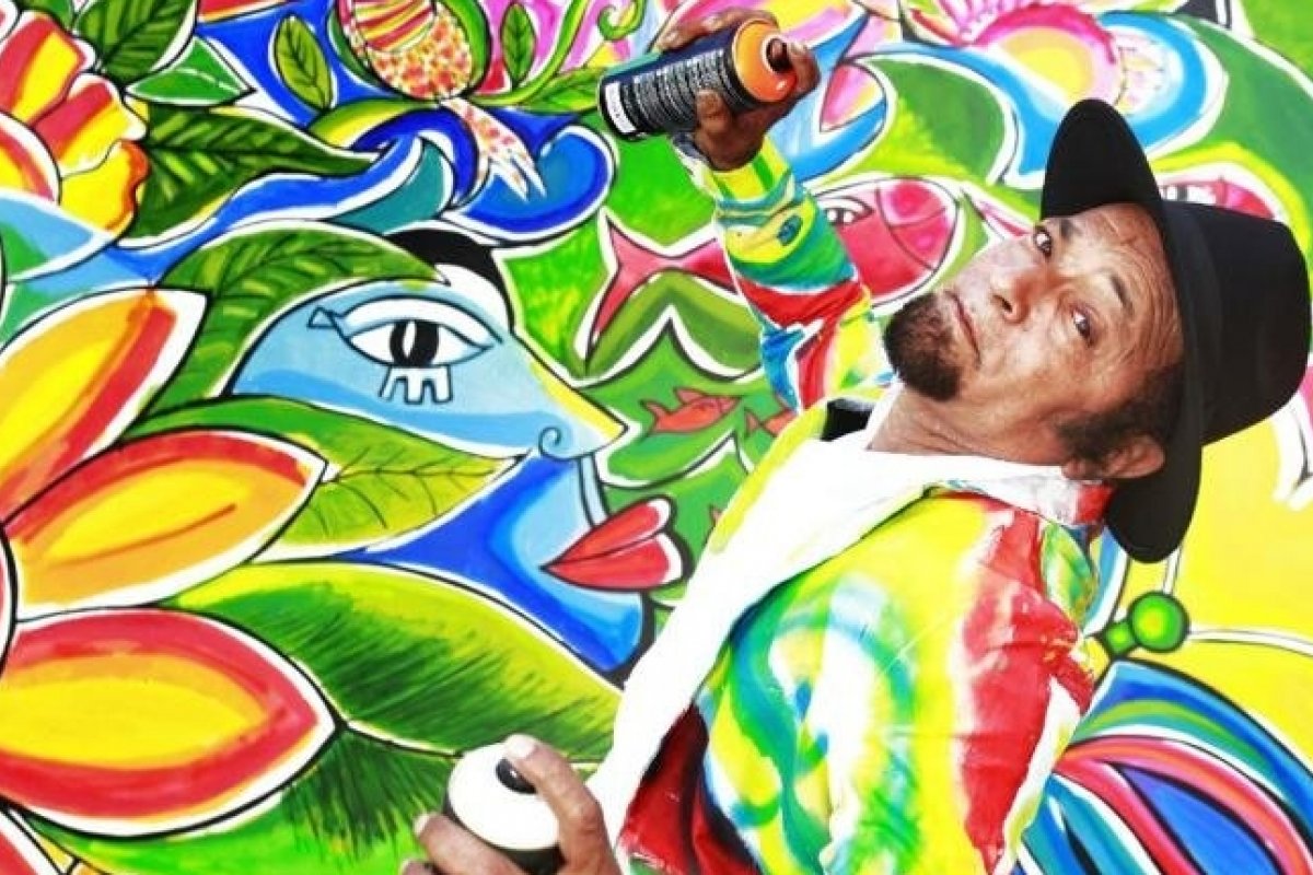 Horto Florestal ganha obra de arte de 30 m² assinada por Menelaw Sete