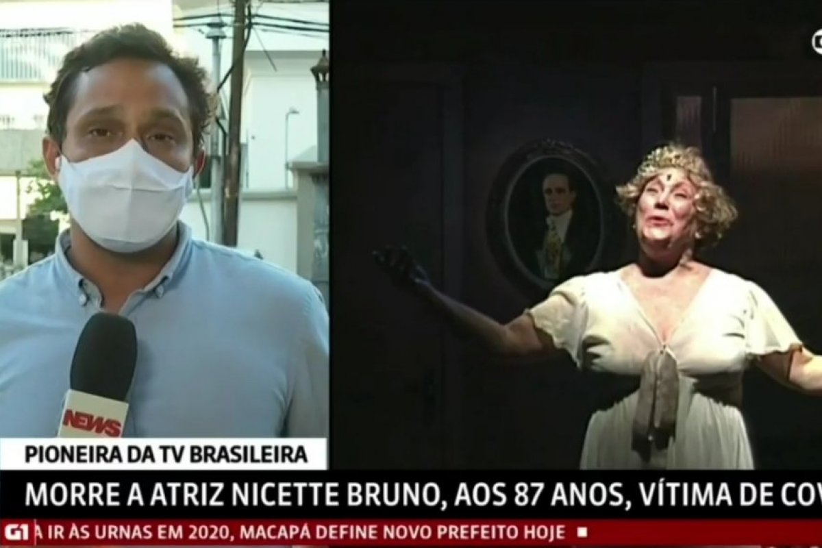 Ao noticiar morte de Nicette Bruno, repórter se emociona e revela que a mãe também morreu de Covid-19
