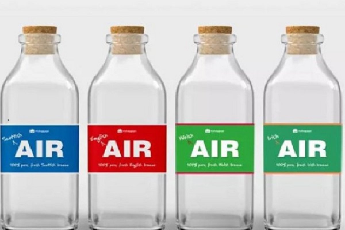 Site vende garrafa com "ar" do Reino Unido para britânicos no exterior