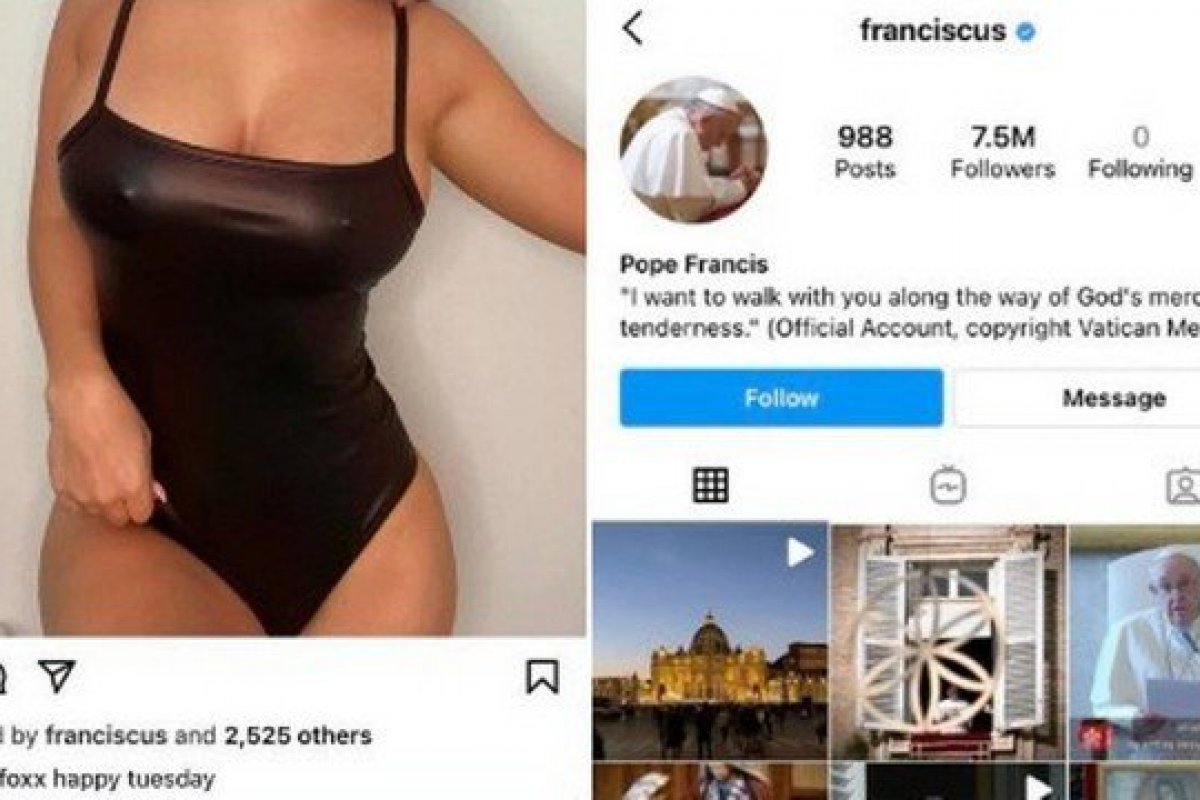 Conta do Papa no Instagram curte foto sensual de modelo