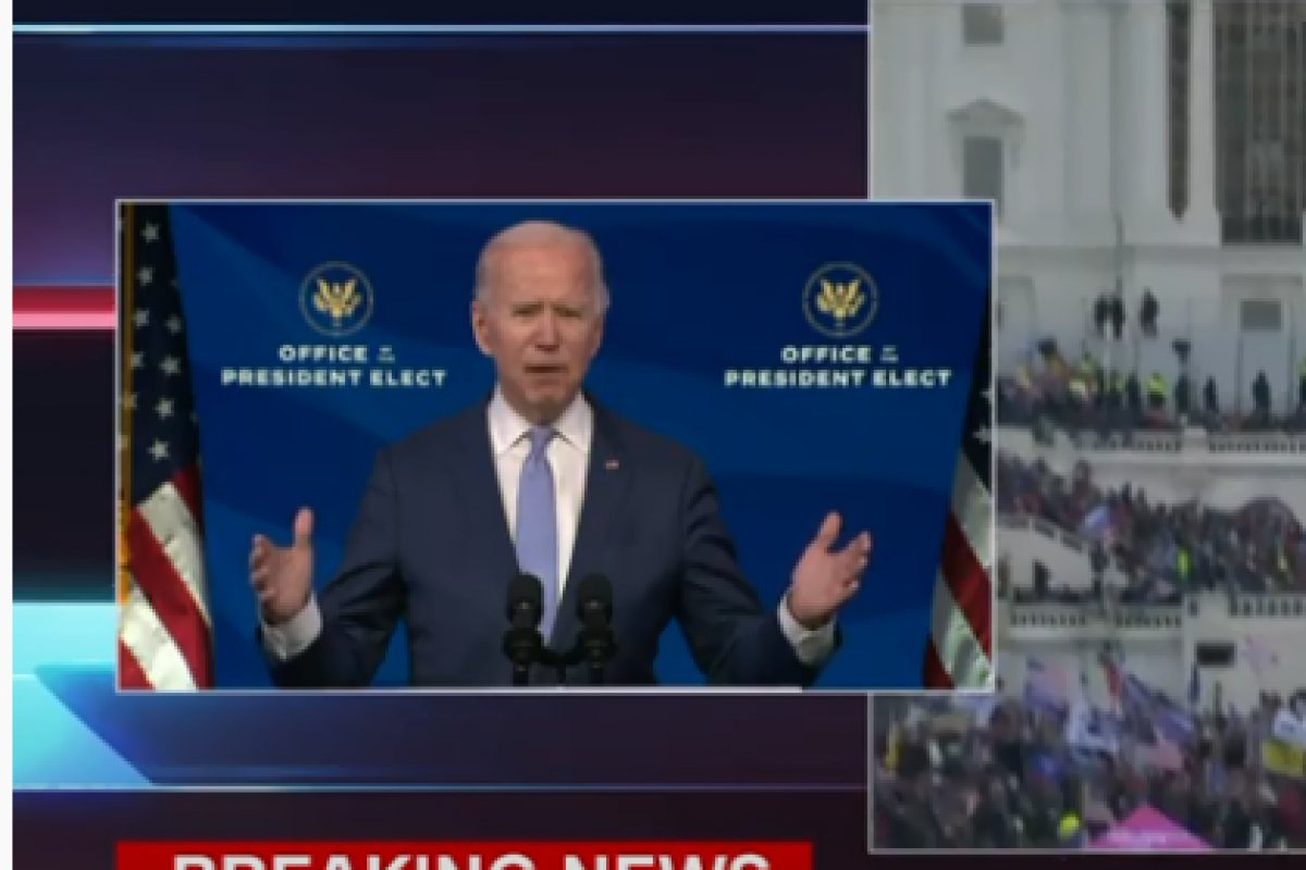 "Nesses quatro anos vai haver a restauração da democracia", garante Biden em discurso 