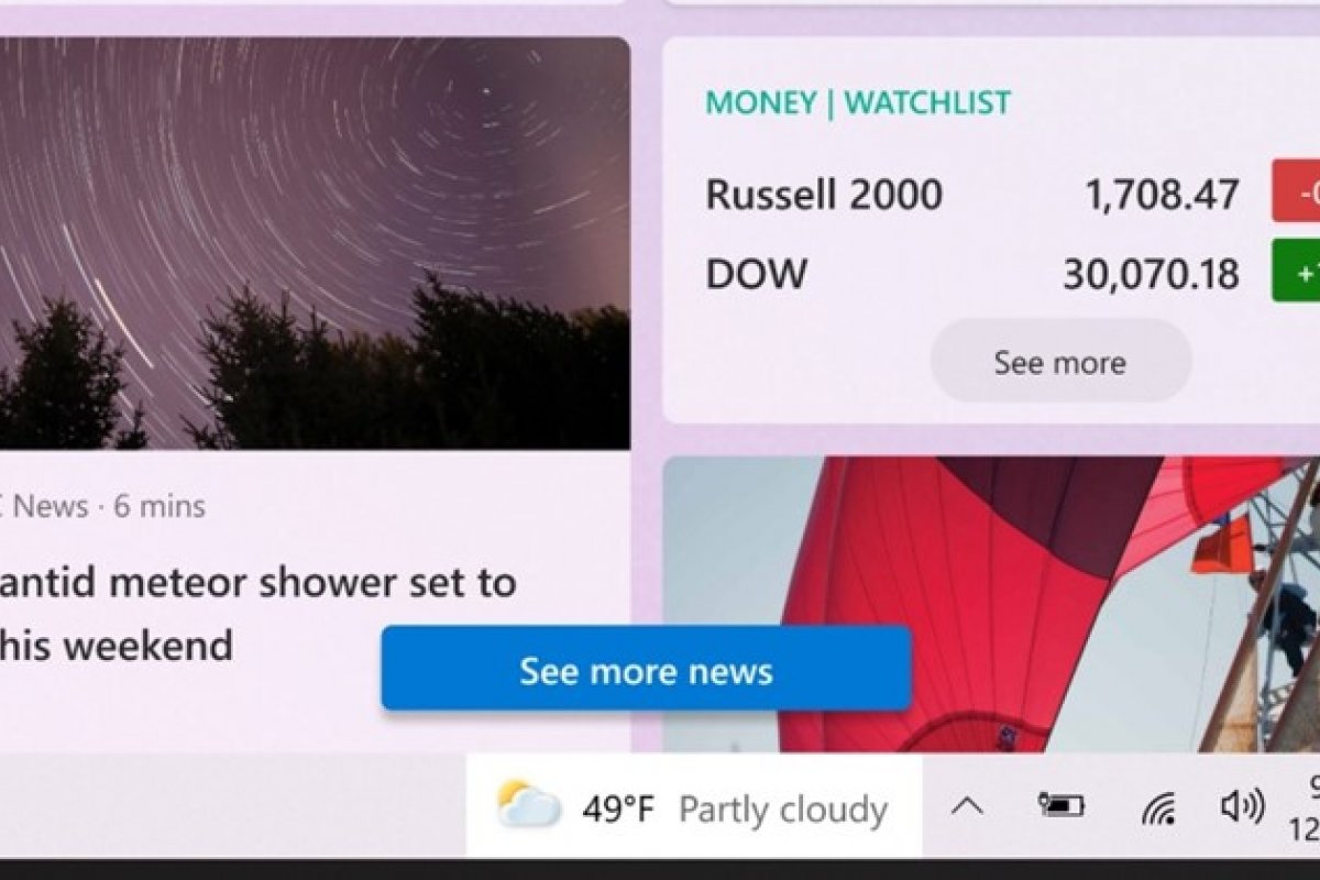 Windows 10 terá notícias e previsão do tempo na barra de tarefas