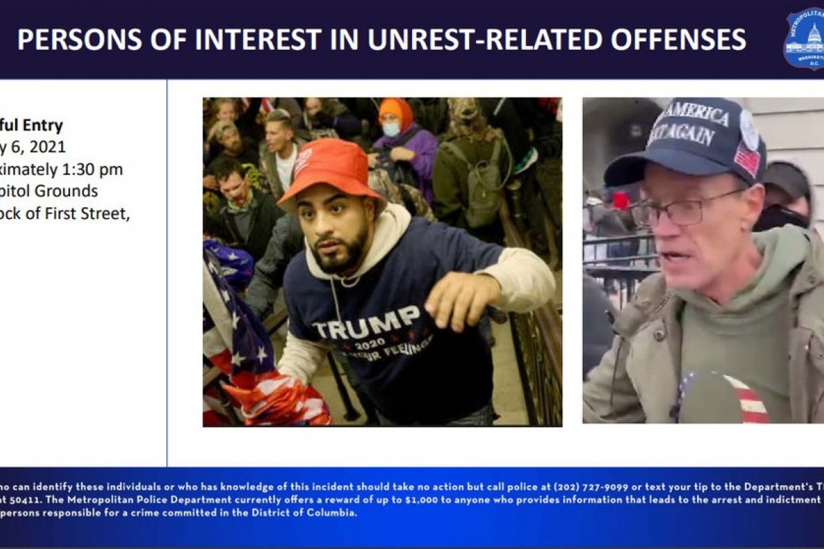 Invasores do Capitólio são procurados pelo FBI e pela polícia