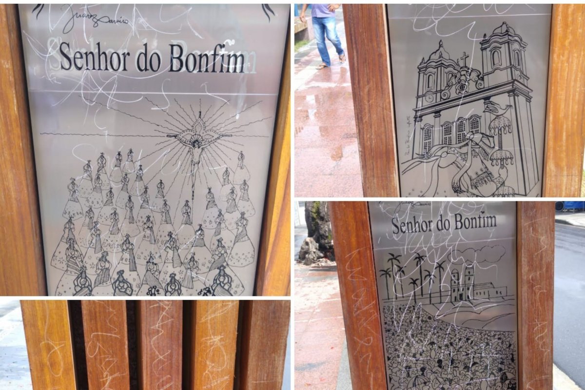 Obras do Caminho da Fé, em Salvador, são vandalizadas