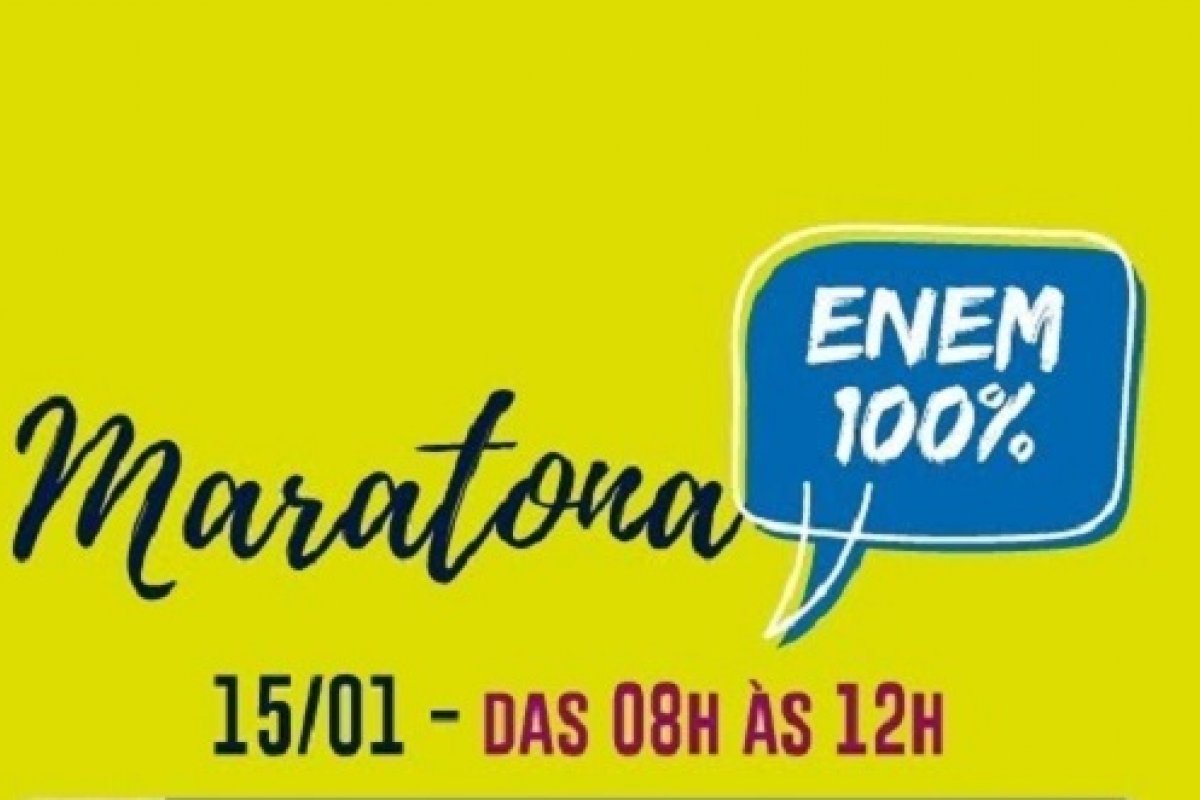 Maratona Enem 100% tem aulões de revisão nesta sexta-feira (15)