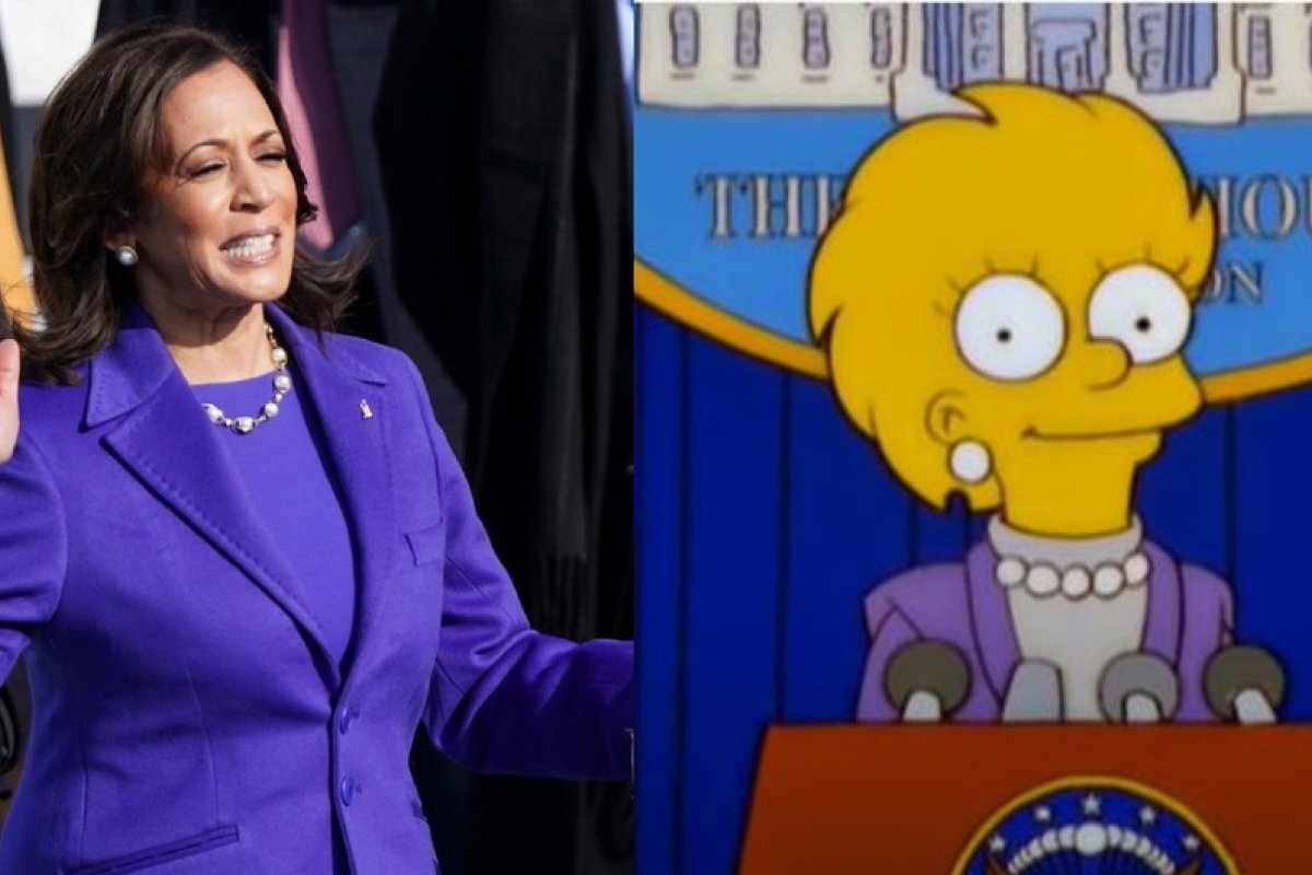Semelhança de traje de Lisa e Kamala Harris entra na lista de 'previsões' dos Simpsons que viraram realidade