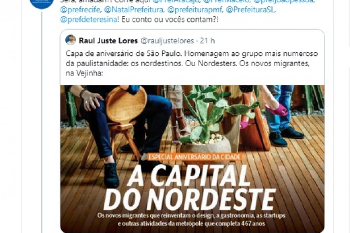 Prefeitura de Salvador zomba capa da Veja: "Eu conto ou vocês contam?"