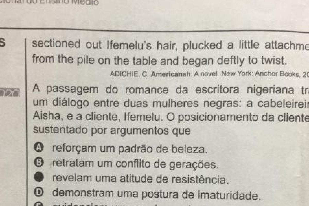 Após acusação de racismo, Inep muda gabarito de questão do Enem