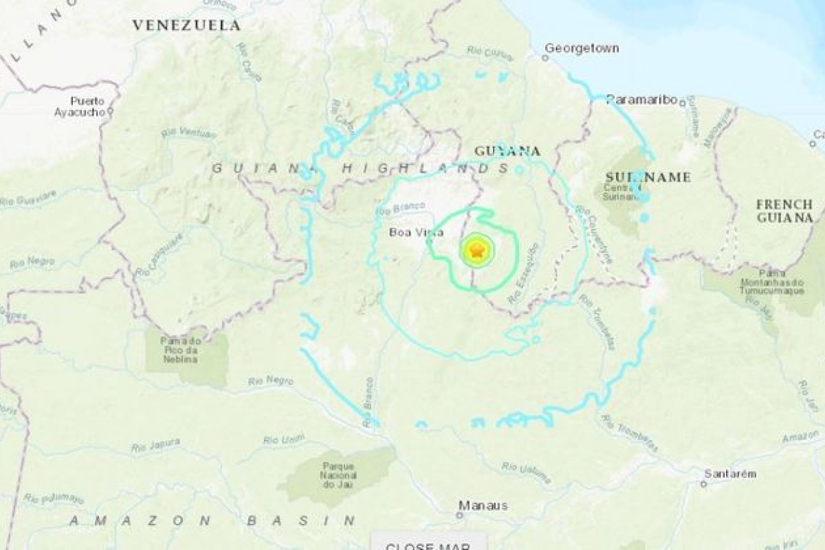 Terremoto registrado em Guiana é sentido em Roraima e Amazonas
