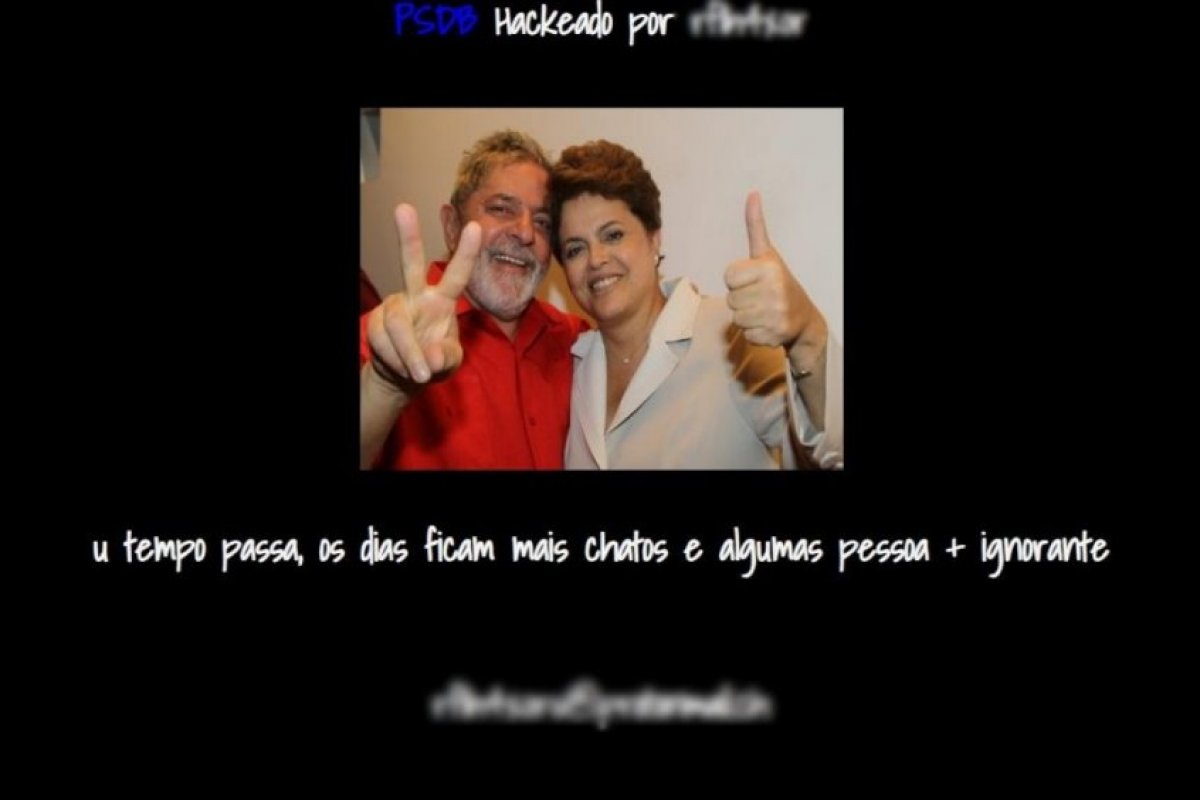 PSDB: site é hackeado e exibe foto de Lula e Dilma