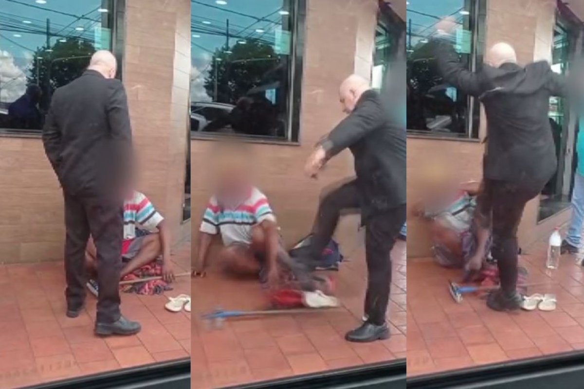 Vídeo: supervisor de churrascaria em SP é flagrado agredindo limpador de vidros