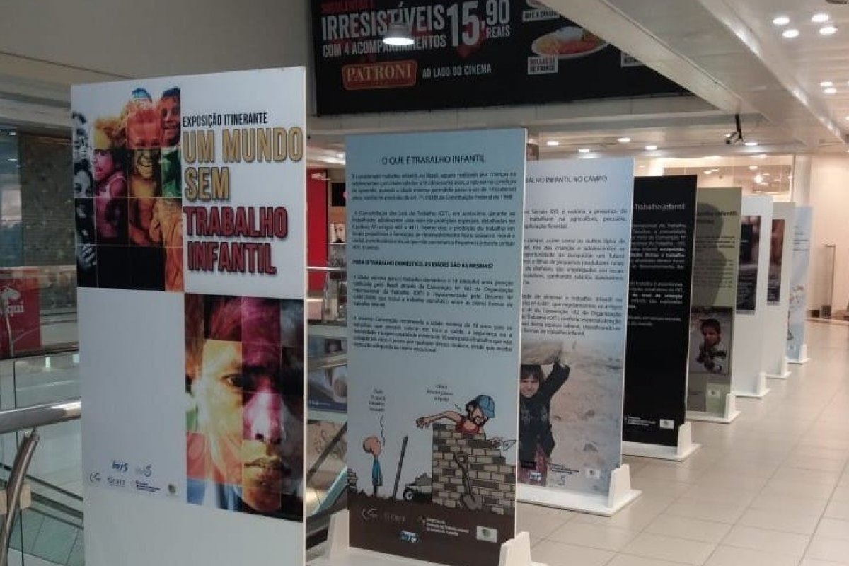 Shopping recebe exposição gratuita que alerta sobre o trabalho infantil