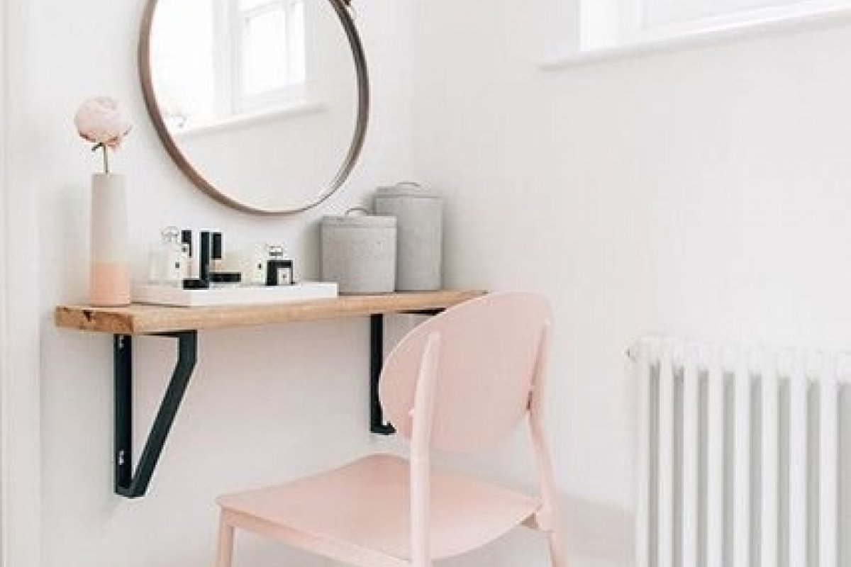 Inspirações de penteadeiras para quartos pequenos