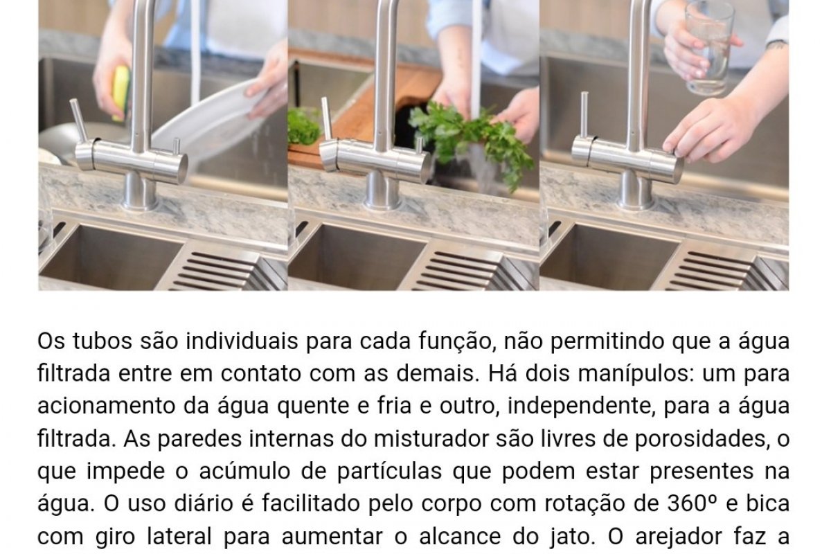 Tramontina lança misturador em inox com filtro 3M