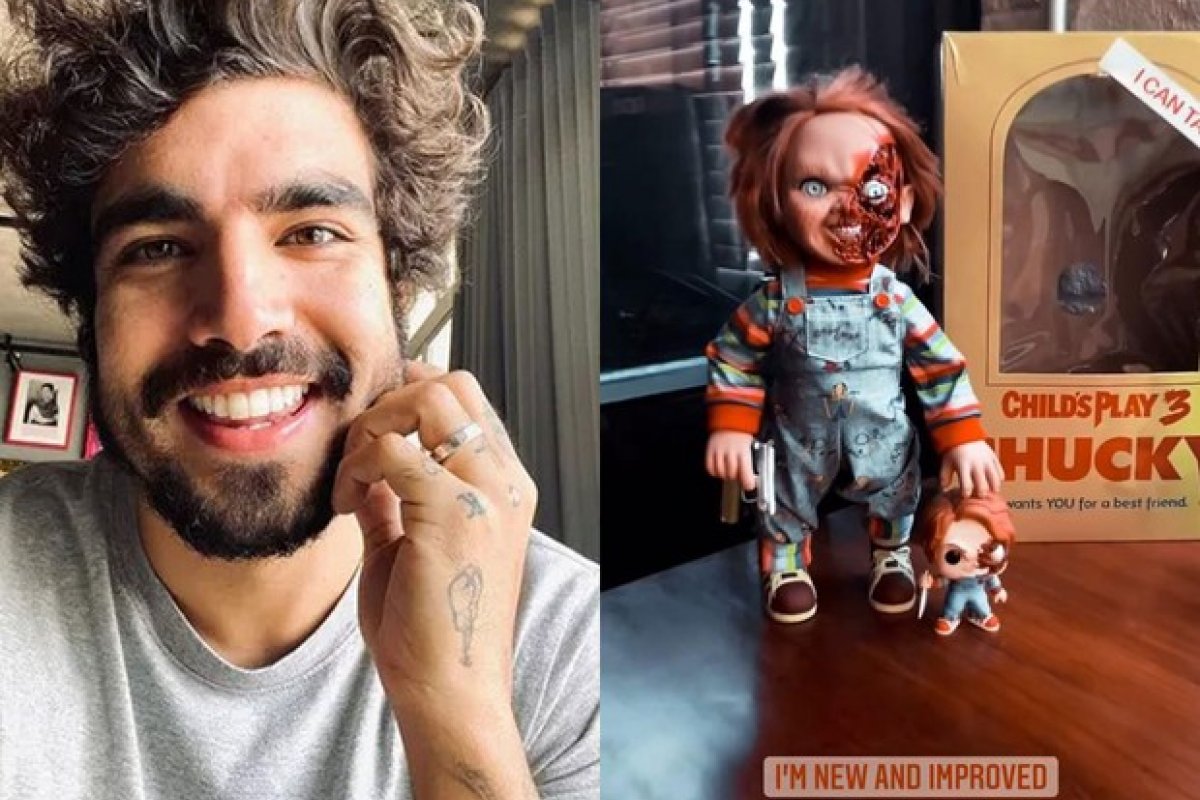 Após perder medo, Caio Castro adquire bonecos 'Chucky'