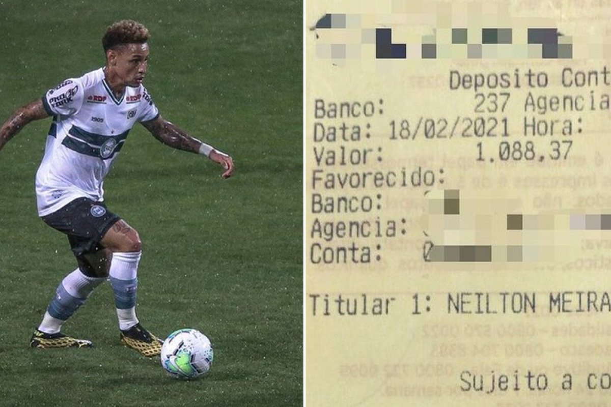Jovem erra número e acaba transferindo R$ 1 mil para jogador Neílton