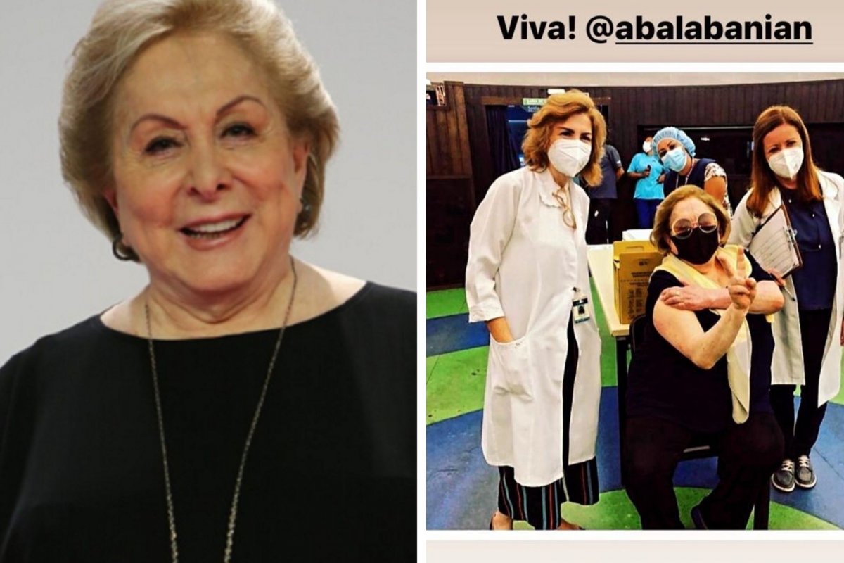 Aos 81 anos, Aracy Balabanian é vacinada contra a Covid-19