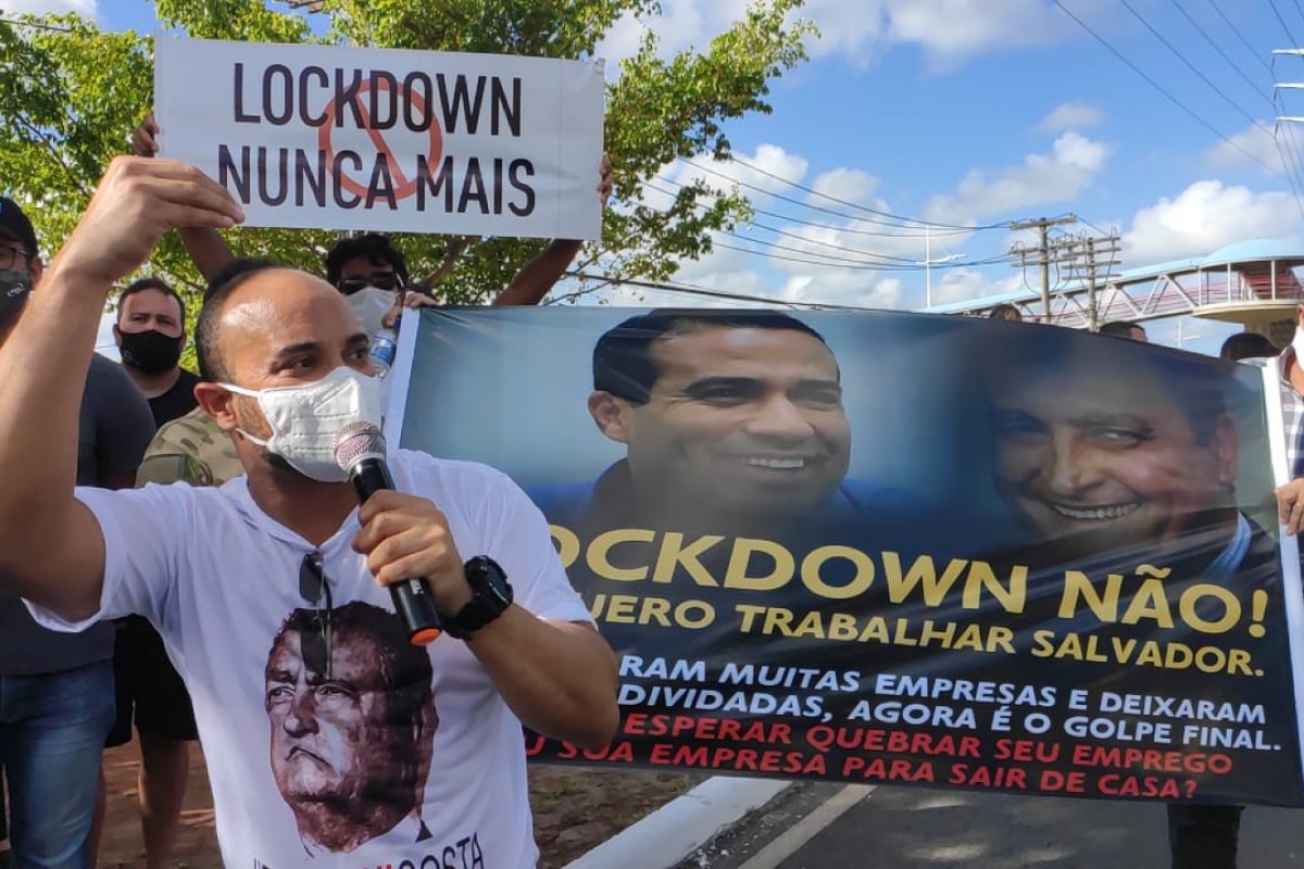 Vídeo: Empresários realizam protesto contra lockdown na AV. Paralela, em Salvador