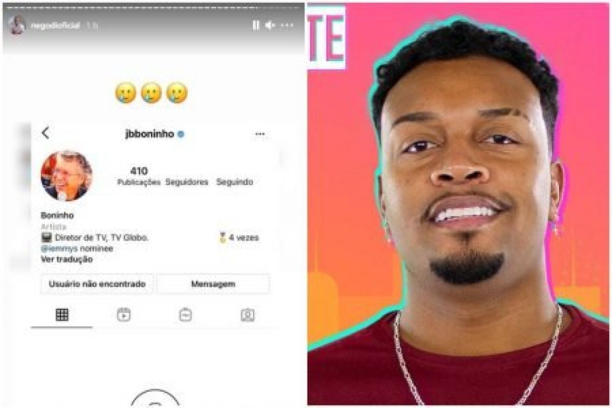 BBB 21: Nego Di é bloqueado por Boninho no Instagram