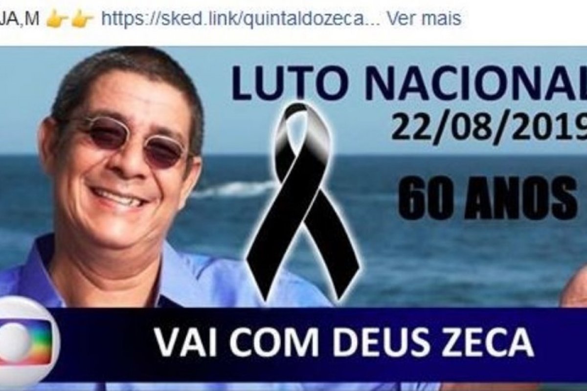 Maldade: Falsa morte de Zeca Pagodinho é divulgada nas redes sociais